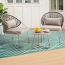 Avestar Balkonset 3-tlg. Bistro-Set Beige Rattan mit Kissen Bild 2