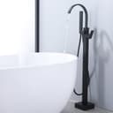HOMELODY Wannenarmatur Schwarz freistehende Wannenarmatur Messing Bild 2
