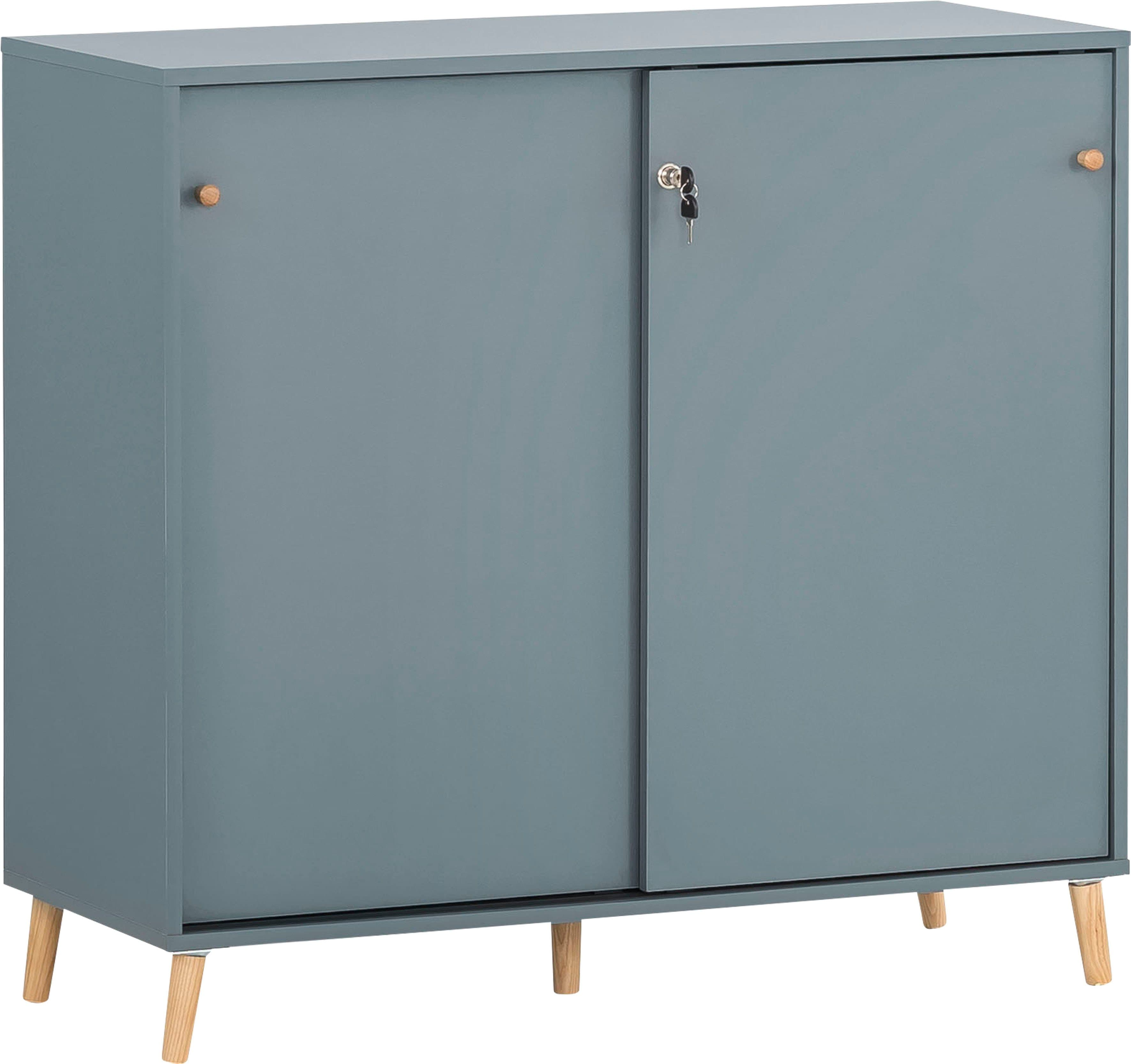 SCHILDMEYER Aktenschrank Serie 500 Fjord Blau mit Schiebetüren - Bild 2