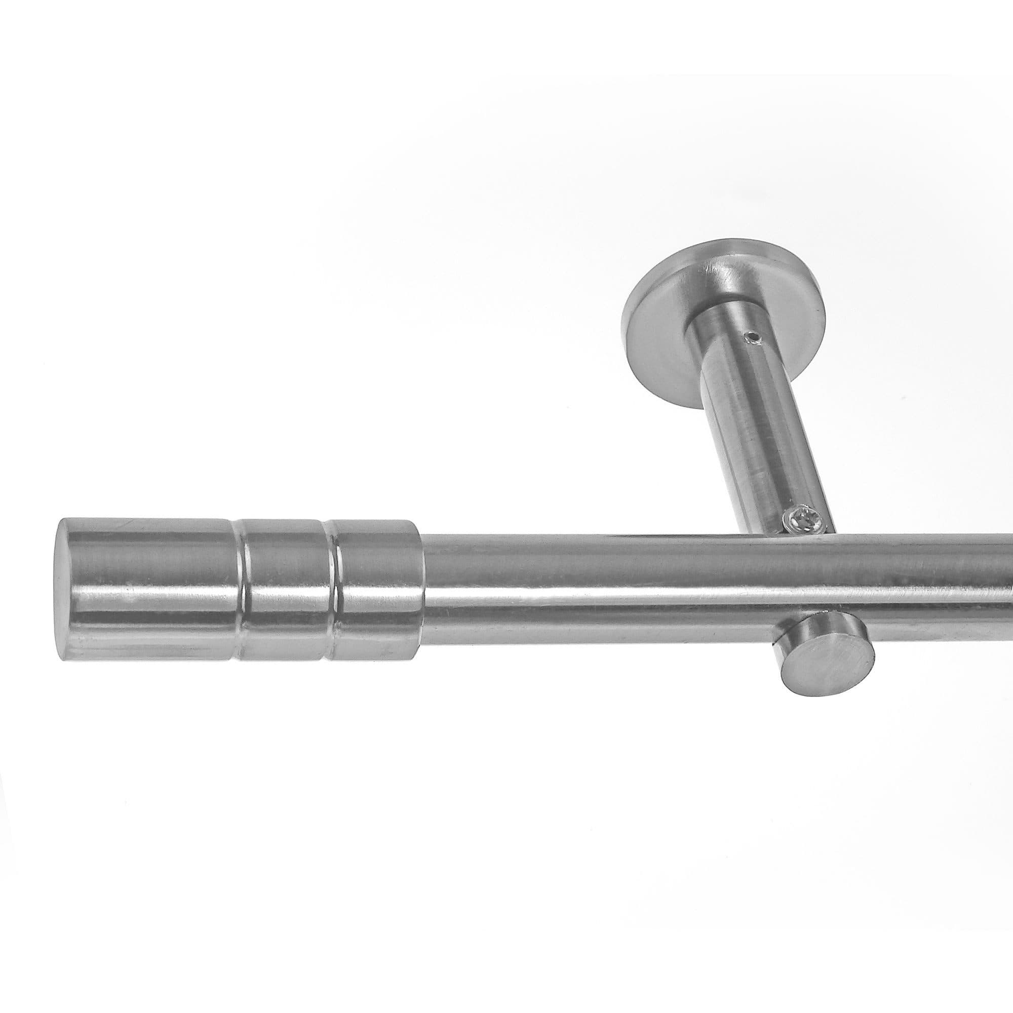 BASIT Gardinenstange Edelstahloptik 19mm mit Wandträgern - Bild 2