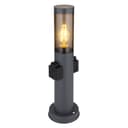 GLOBO LIGHTING Außen-Stehlampe Anthrazit Sockelleuchte mit Steckdose Bild 2