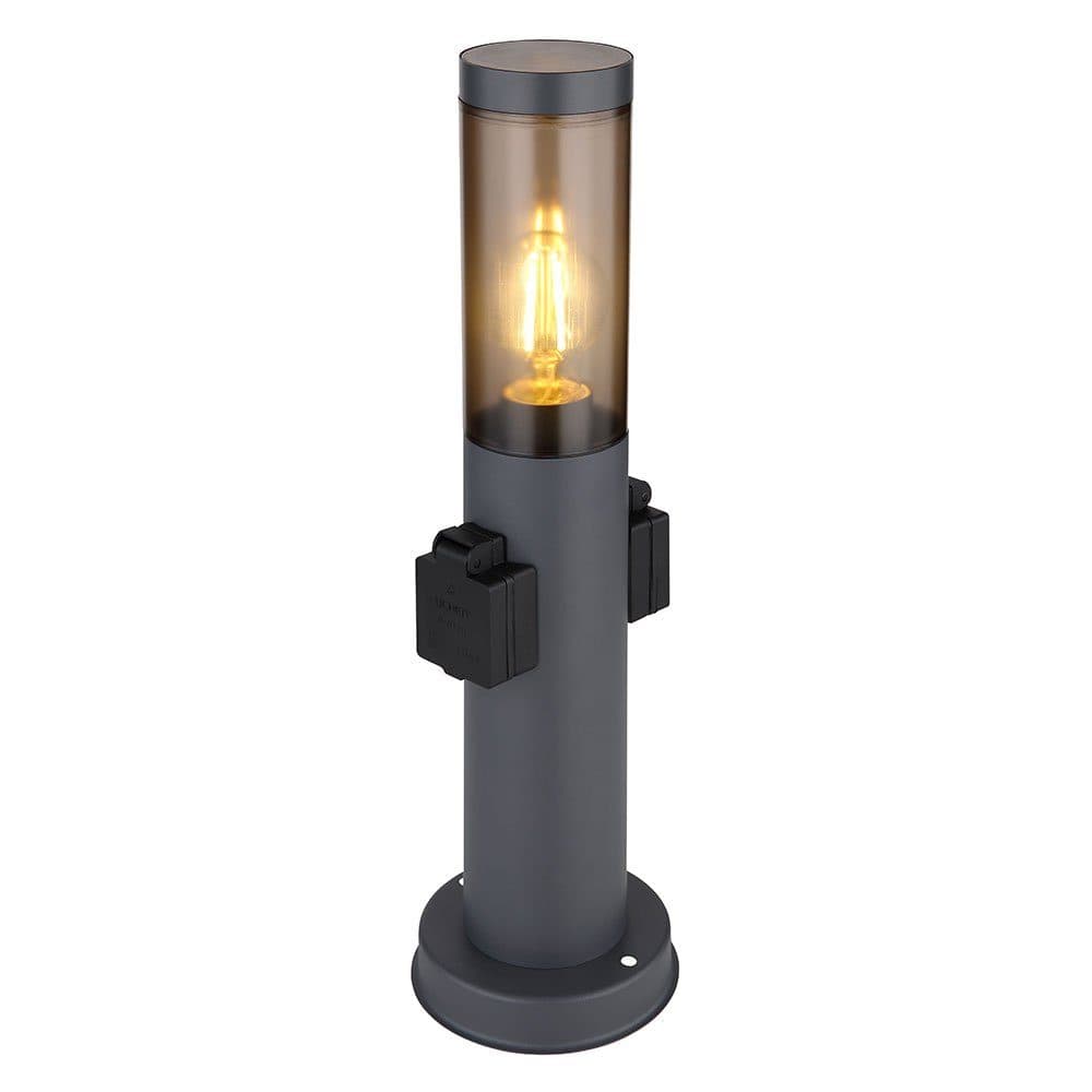 GLOBO LIGHTING Außen-Stehlampe Anthrazit Sockelleuchte mit Steckdose - Bild 2