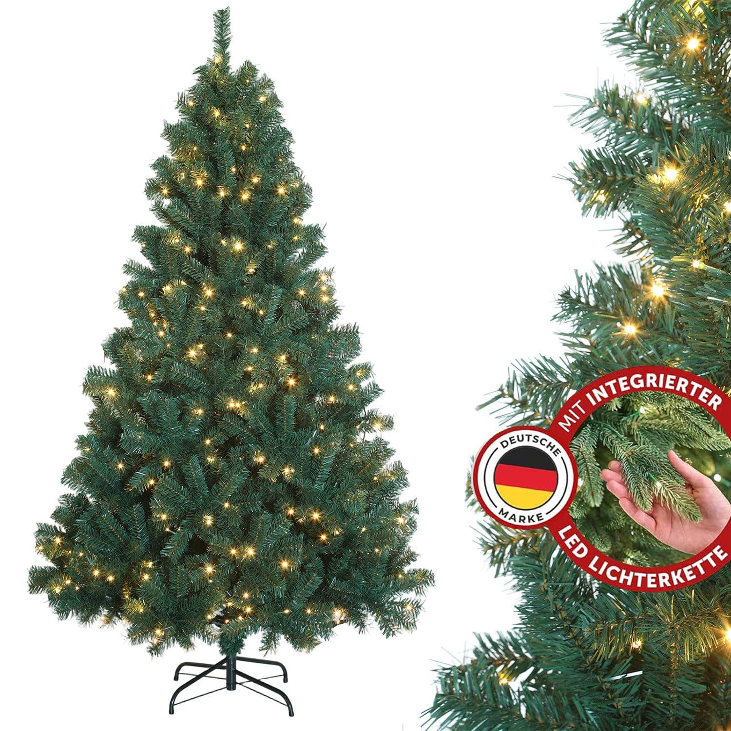 LETGOSPT Künstlicher Weihnachtsbaum 120 cm mit LED-Lichterkette - Bild 2
