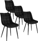 Woltu Esszimmerstuhl 4er-Set Schwarz Samt Metallbeine Bild 2