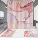 Keyura Duschvorhang Marmor Roségold 180x180cm Bild 2