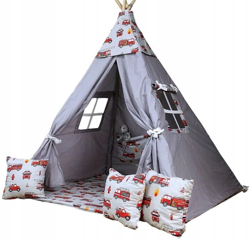 Pamek Spielzelt Tipi 7-tlg. Baumwolle mit Kissen & Stabilisator - Bild 2