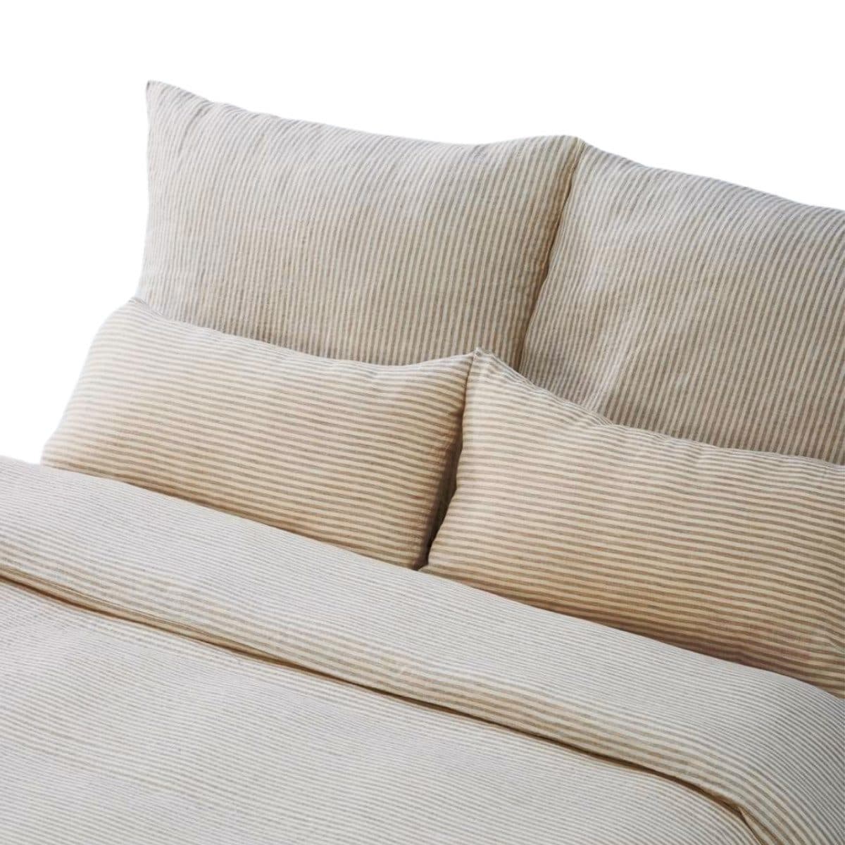 Interior by Hakito Bettwäsche 100% Leinen GOTS zertifiziert Beige Gestreift - Bild 2