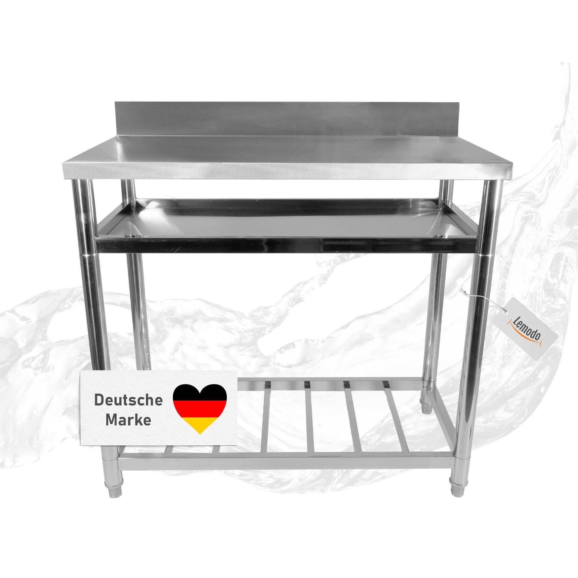 Lemodo Arbeitstisch Edelstahl höhenverstellbar mit Ablage - Bild 2