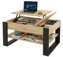 TREND WERK Lift-Couchtisch höhenverstellbar mit Stauraum Beige/Schwarz Bild 2
