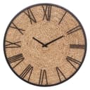 Atmosphera Wanduhr NICO Braun Geflochtenes Zifferblatt 50 cm Bild 2