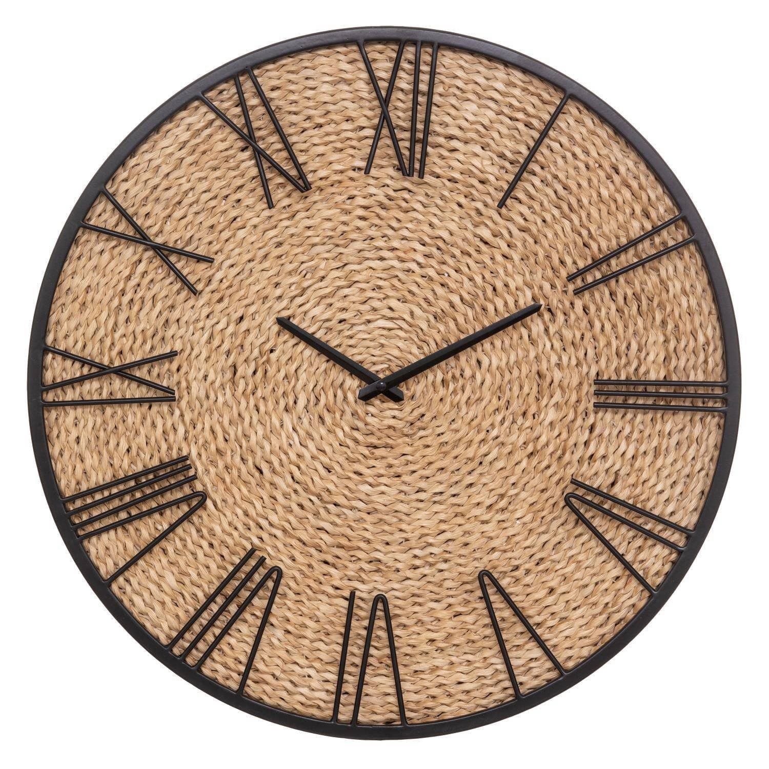 Atmosphera Wanduhr NICO Braun Geflochtenes Zifferblatt 50 cm - Bild 2