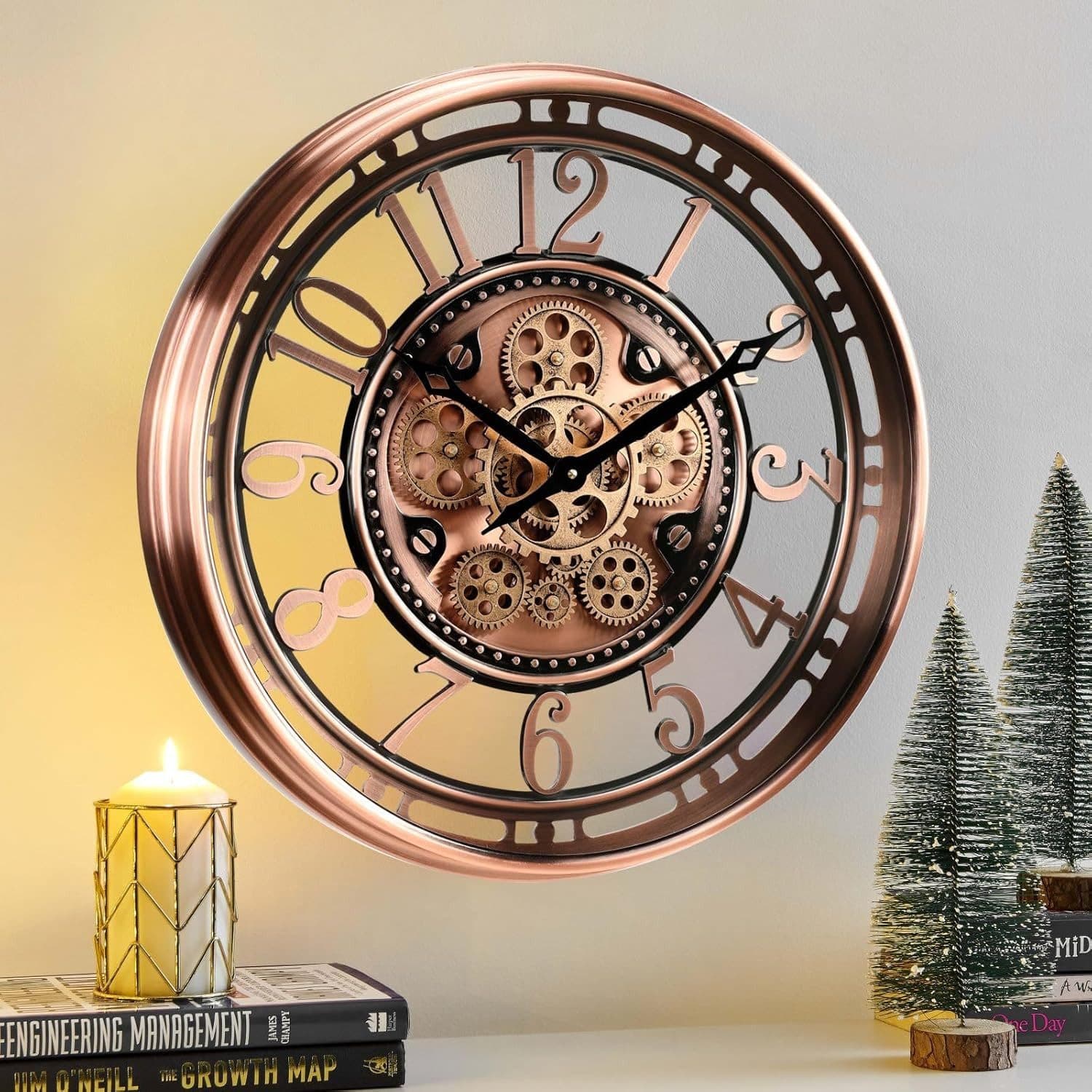 Samilito Wanduhr mit echtem Bewegungsgetriebe und Zahnrädern - Bild 2