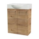 FACKELMANN SBC Gäste-WC-Set 2-teilig 55 cm Braun hell Keramik Bild 2