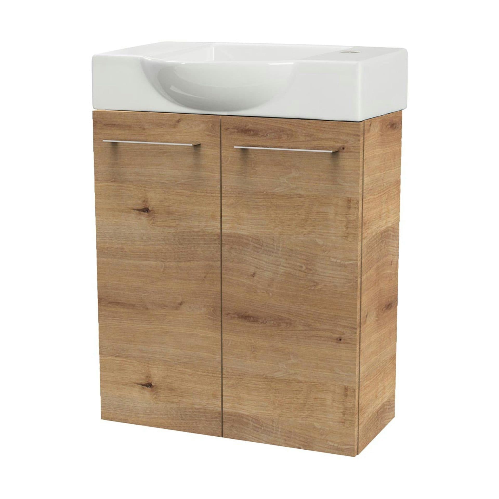 FACKELMANN SBC Gäste-WC-Set 2-teilig 55 cm Braun hell Keramik - Bild 2