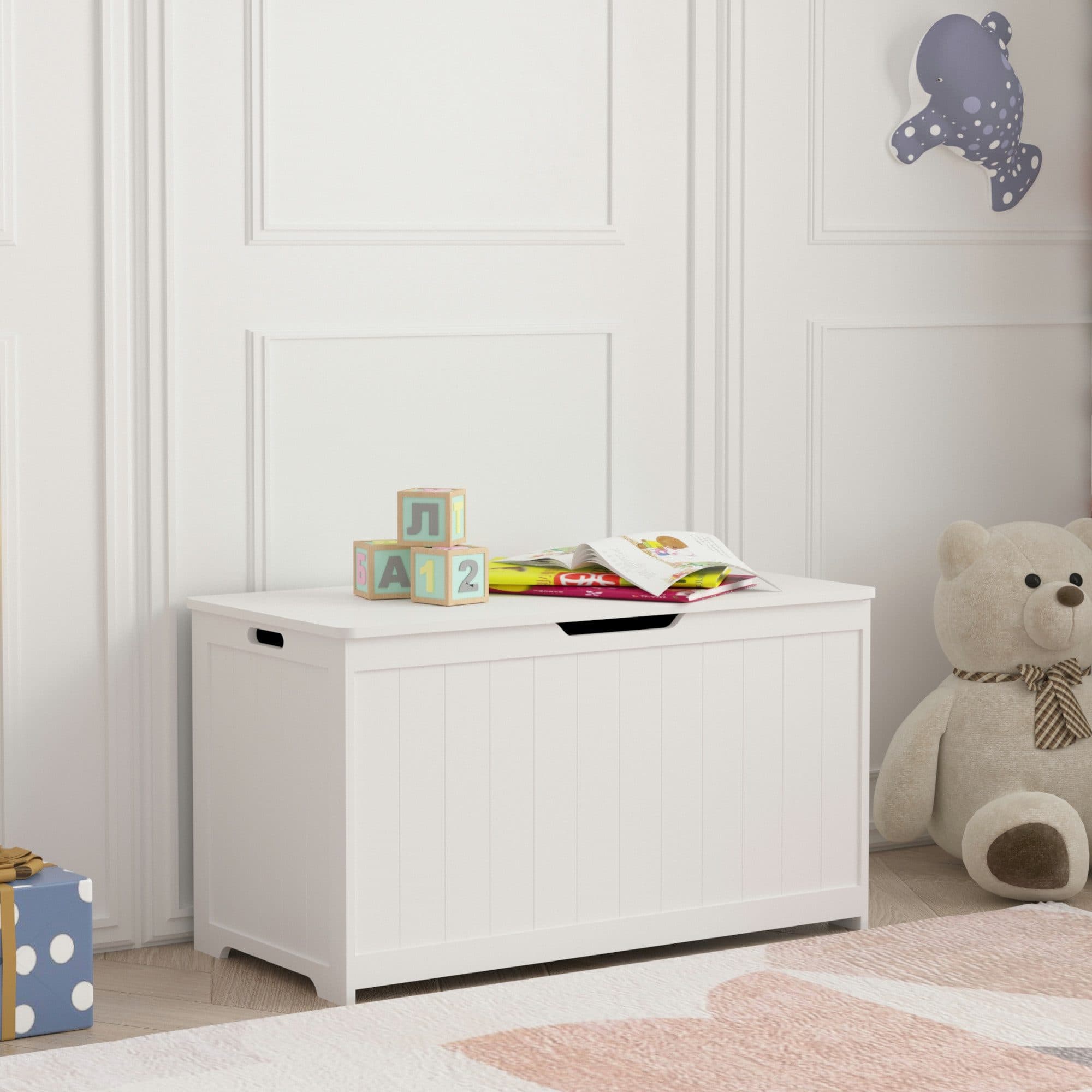 en.casa Spielzeugkiste Podek Weiß Aufbewahrungsbox - Bild 2