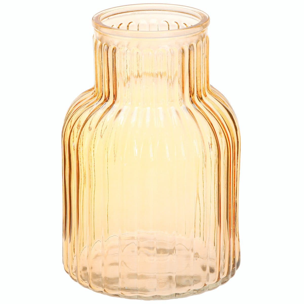 Viana Tischvase Rillen-Blumenvase Retro-Design Orange Glas - Bild 2