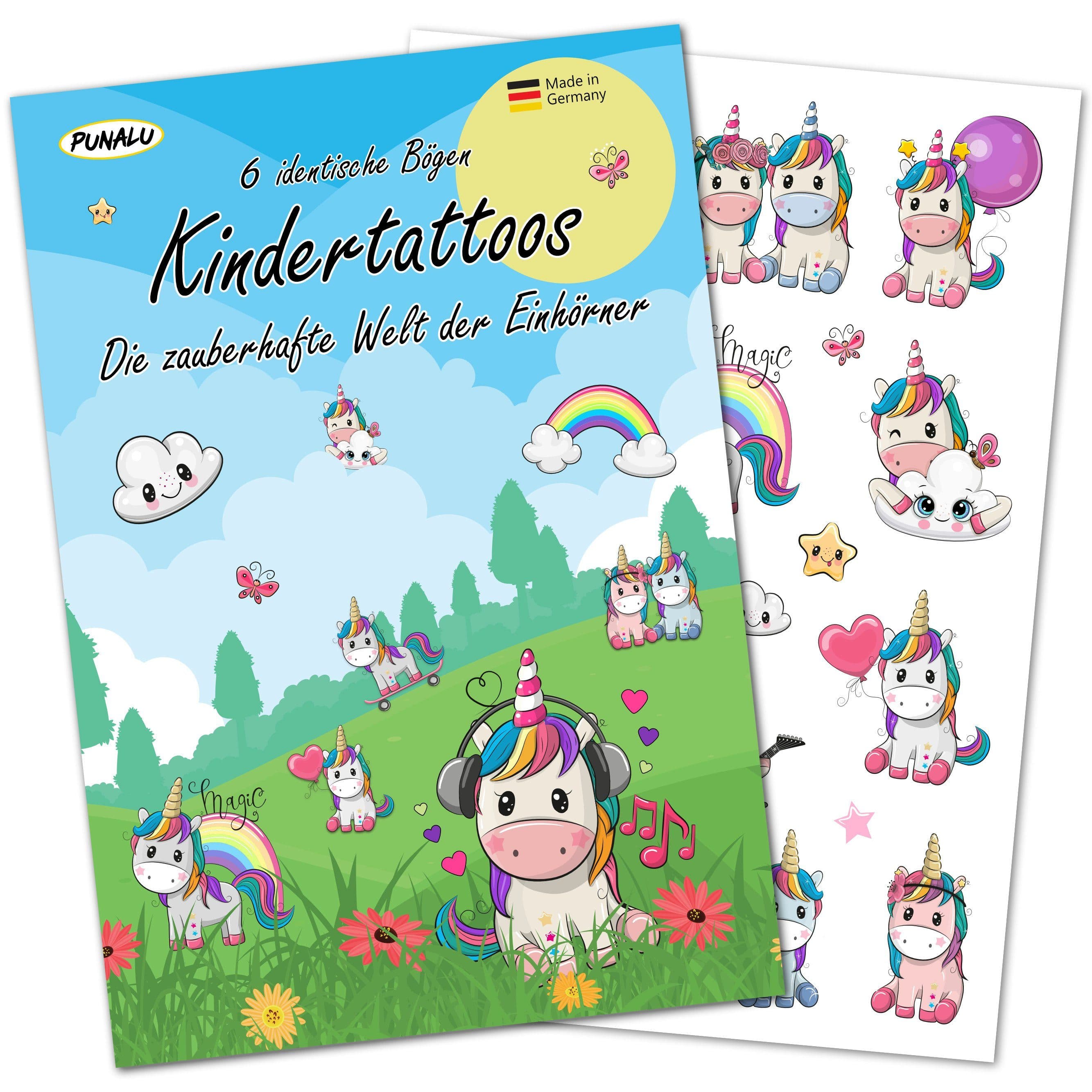 PUNALU Kindertattoo Einhorn Temporäre Tattoos für Kinder - Bild 2