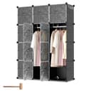 Clanmacy Kleiderschrank DIY 12/16 Würfel Steckregal Set Weiß Bild 2