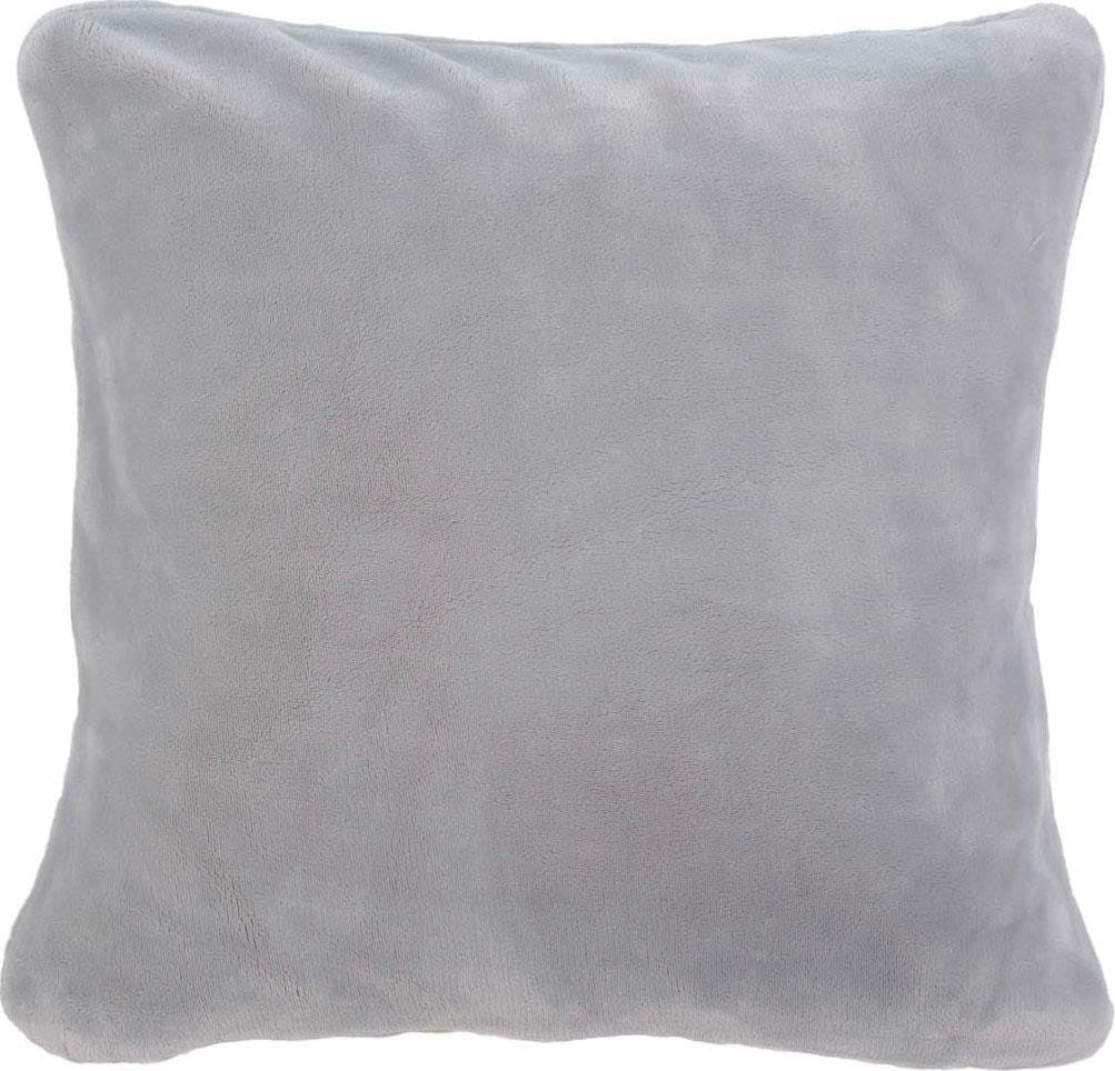 GÖZZE Premium Cashmere-Feeling Dekokissen Silber 50x50cm - Bild 2