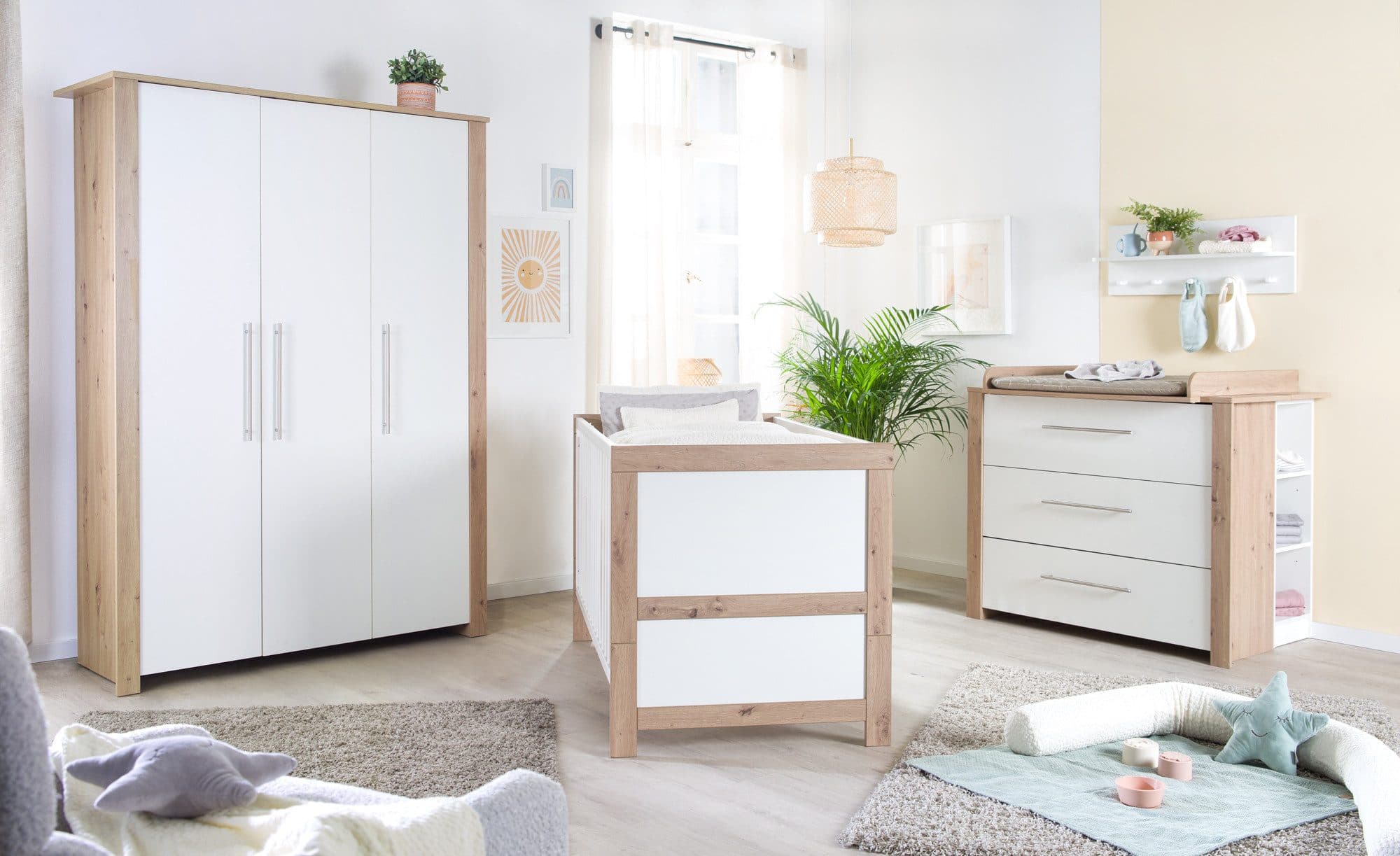 roba® Babyzimmer-Komplettset Malo 3-teilig Weiß Sonoma Eiche - Bild 2