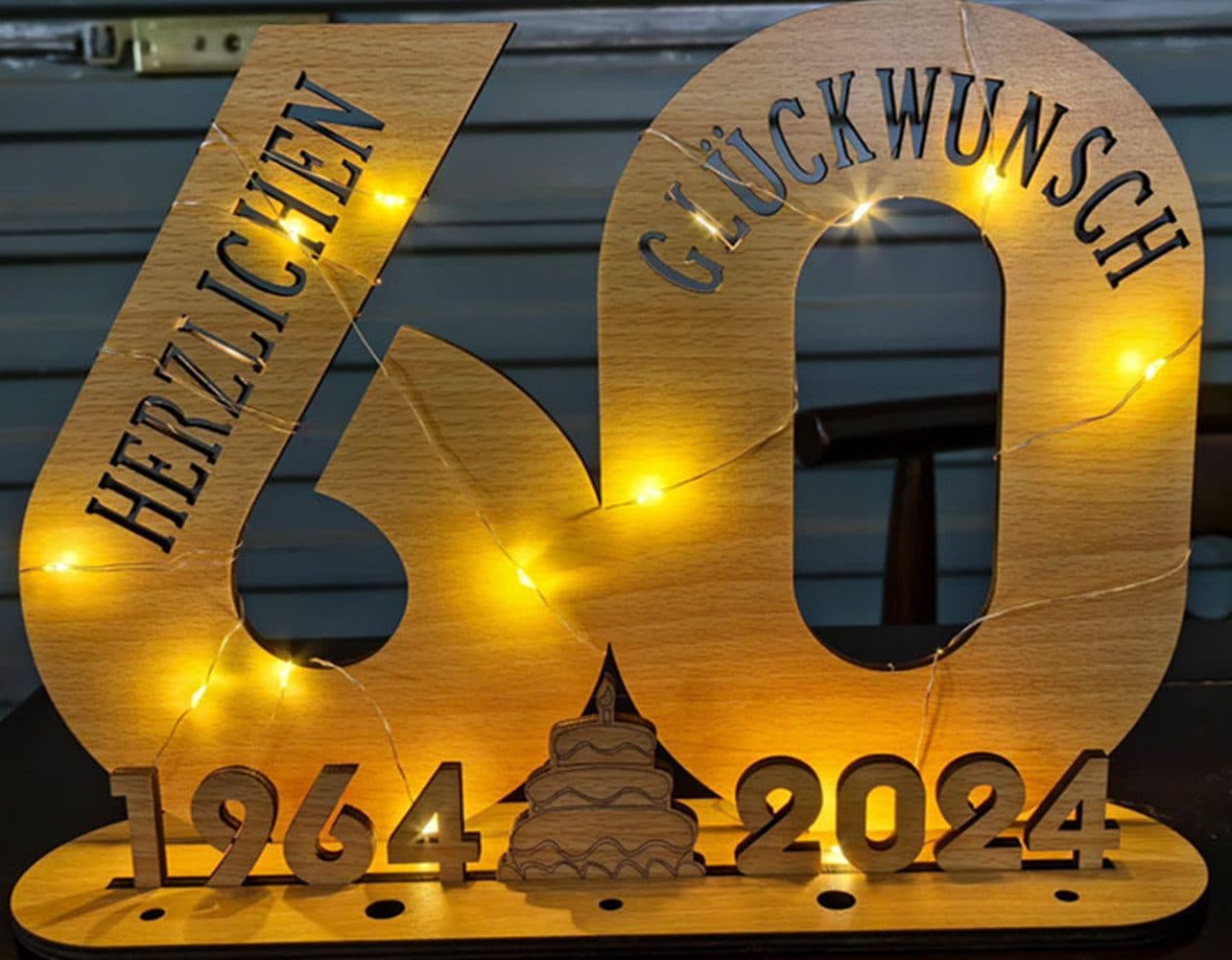 autolock LED Lichterkette Ständer Holz-Schild Gästebuch - Bild 2