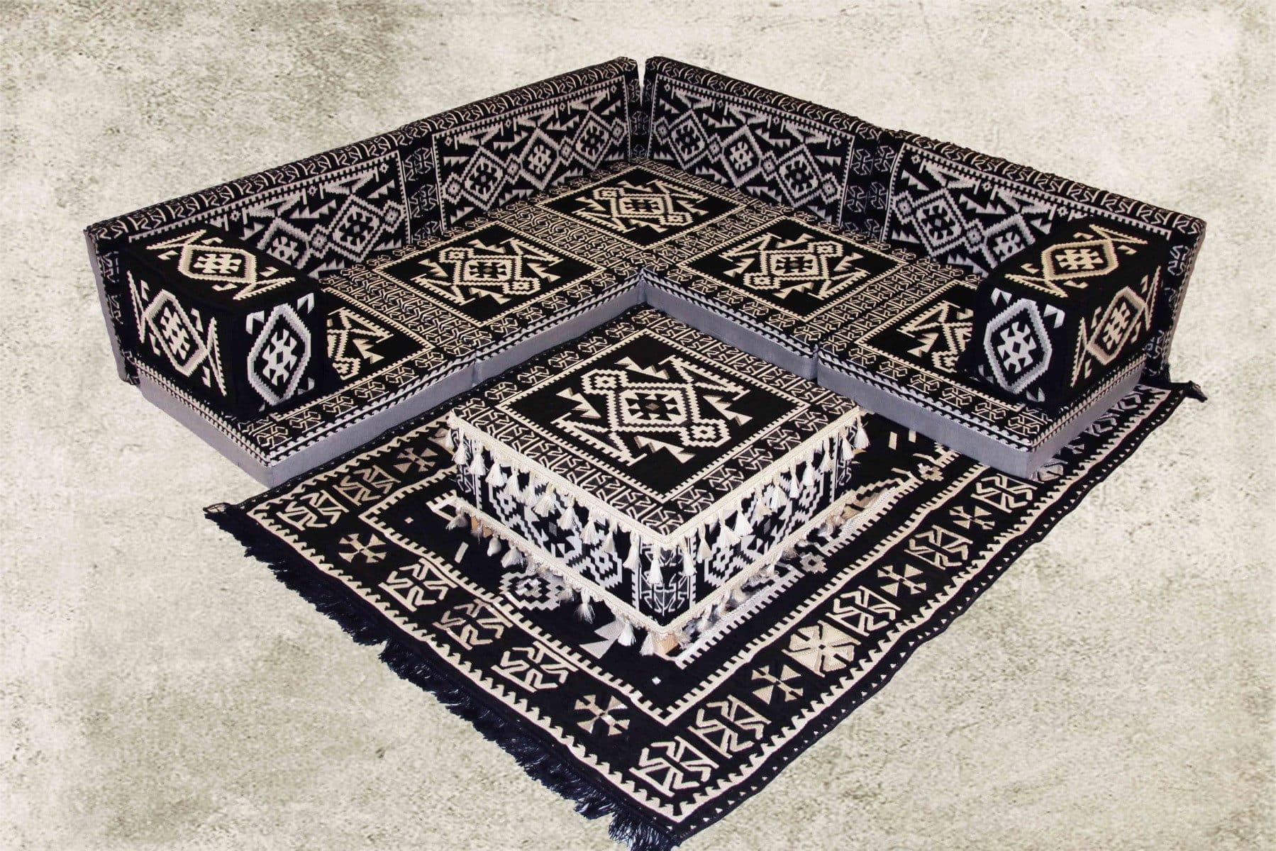 CaddeBuy Orientalische Sitzecke 13-tlg. mit Teppich und Tisch - Bild 2