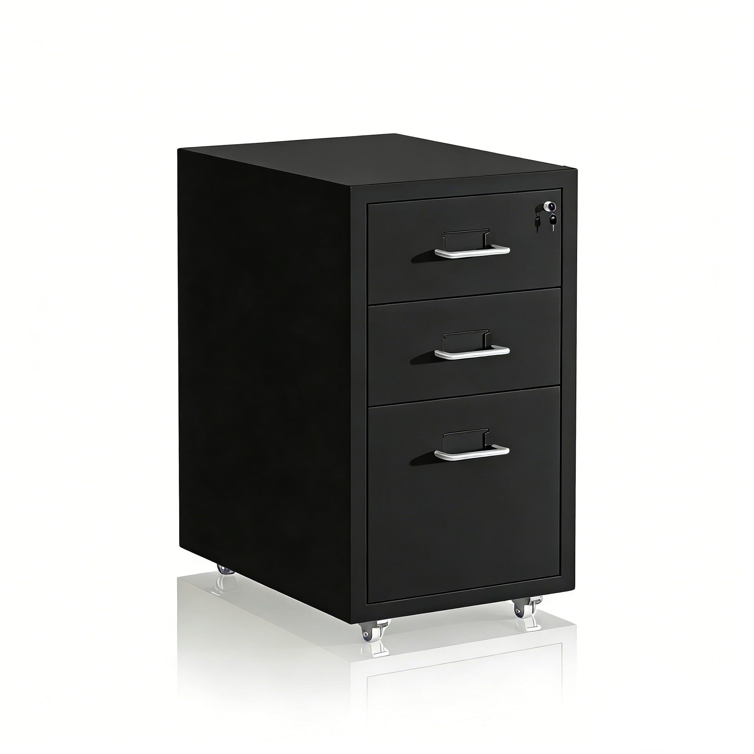 relaxdays Rollcontainer aus Metall abschließbar schwarz - Bild 2