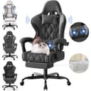 HOMALL Gaming-Stuhl Massage-Bürostuhl Stoff mit Fußstütze und Kopfstütze Bild 2
