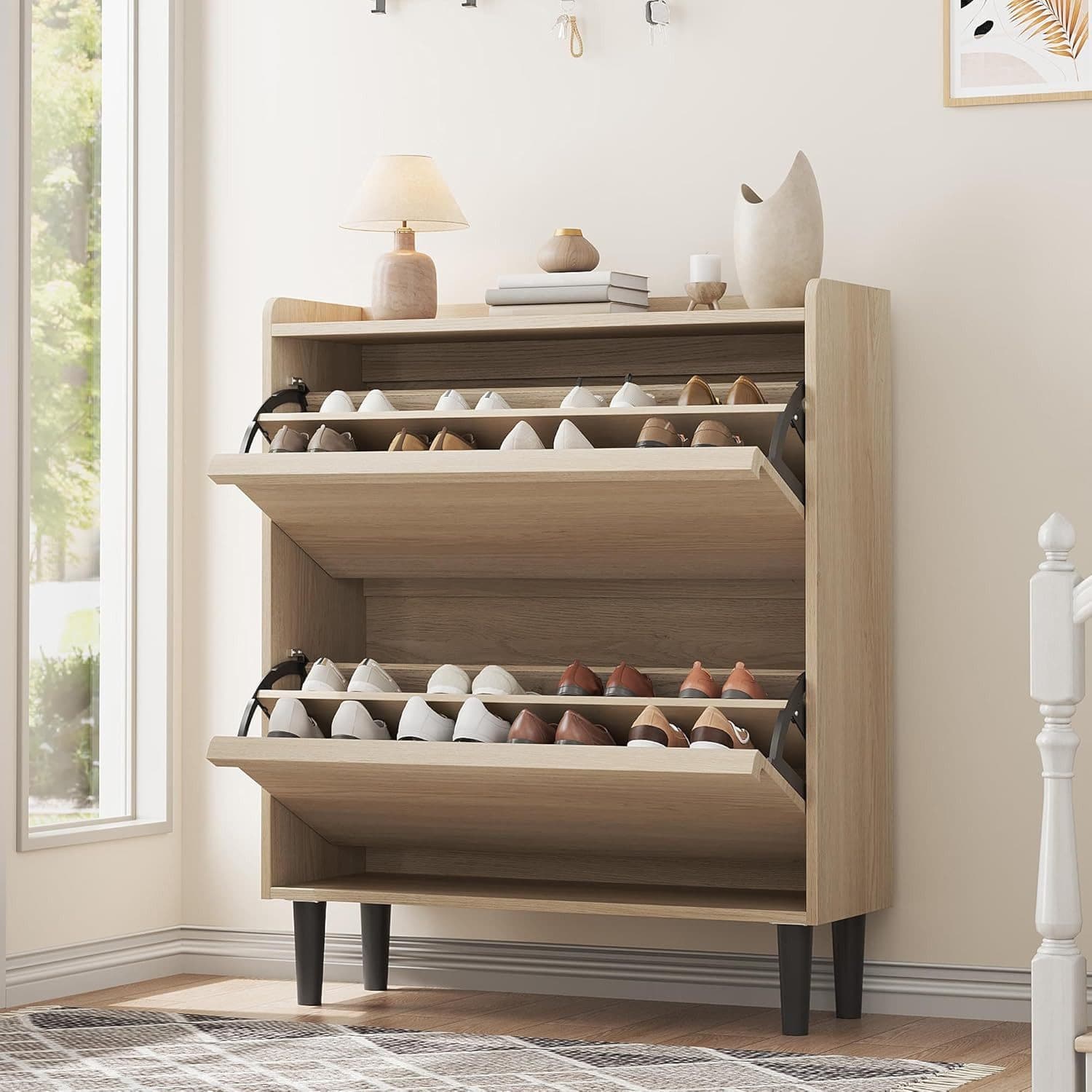 GarveeMore Schuhschrank mit Klappschubladen und verstellbarem Regal - Bild 2