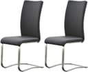 MCA Furniture Arco Esszimmerstuhl Grau Echtleder 2er Set Bild 2