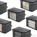 Sekey Aufbewahrungstasche Faltbar Aufbewahrungsbox mit Deckel Aufbewahrungstasche für Bettdecken (6-tlg) Kleiderschrank Organizer mit Reißverschluss Griffe Kleidung Bettwäsche Bild 2