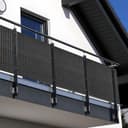 NYVI Balkonsichtschutz Polyrattan Anthrazit 100% Blickdicht UV-fest Bild 2