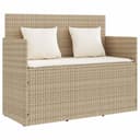 vidaXL Gartenbank mit Kissen Beige Poly Rattan Bild 2