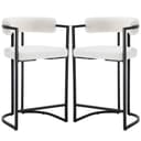 WAHSON OFFICE CHAIRS Barhocker 2er Set Samt Metallbeine Bild 2