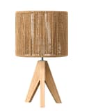 EDISHINE LED Nachttischlampe mit Seil-Lampenschirm, LED wechselbar, Warmweiß, Boho Tischleuchte für Schlafzimmer Bild 2