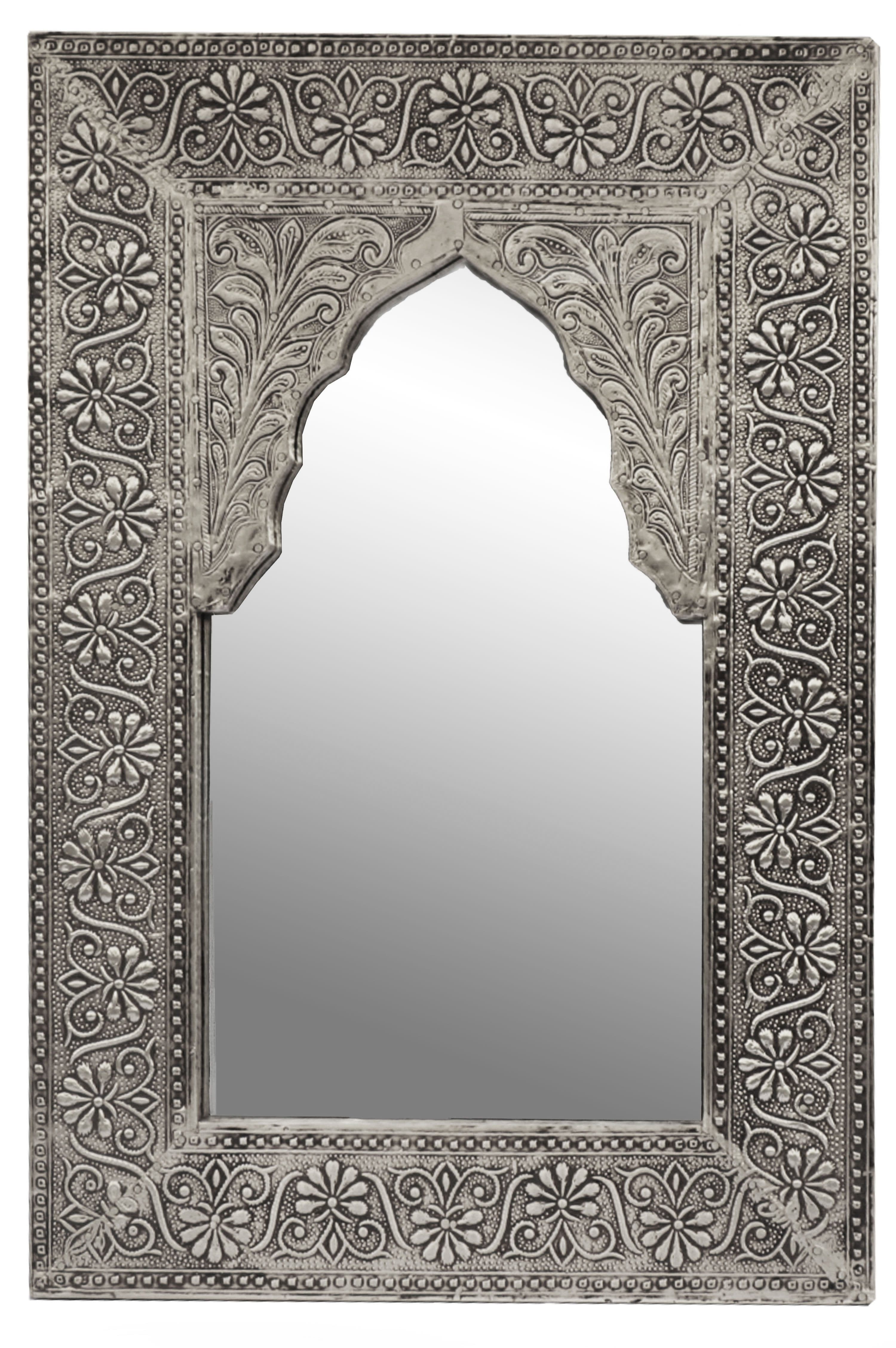 Marrakesch Orient & Mediterran Interior Wandspiegel Malik Silber 42cm - Bild 2