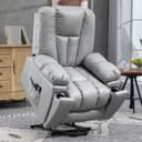 HOMCOM Elektrischer Aufstehsessel mit Massagefunktion Grau Bild 2