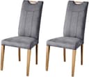 Home affaire Esszimmerstuhl Roberta Set 2 Stuhl Eiche massiv Grau Microfaser Bild 2