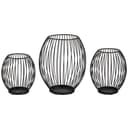 bremermann Kerzenhalter 3er-Set Schwarz Metall Bild 2