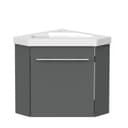 duschspa Waschtisch 45 cm Eckwaschbecken Anthrazit mit Unterschrank Bild 2