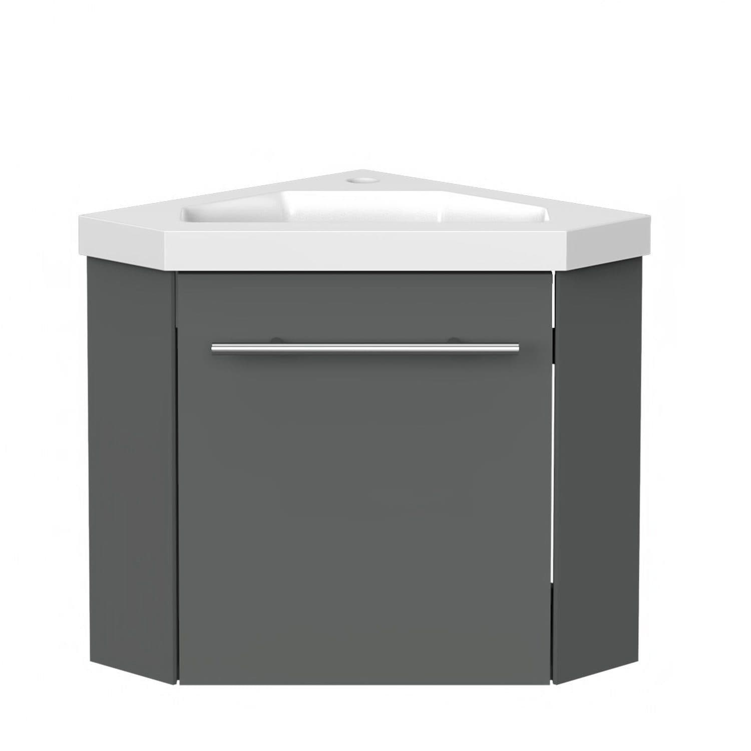duschspa Waschtisch 45 cm Eckwaschbecken Anthrazit mit Unterschrank - Bild 2