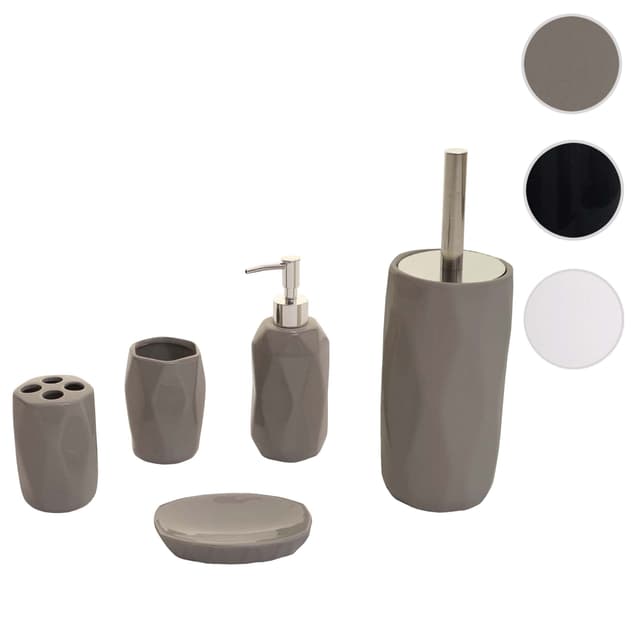 MCW 5-teiliges Bad-Accessoire Set: Modernes Design, Austauschbarer Seifenspender