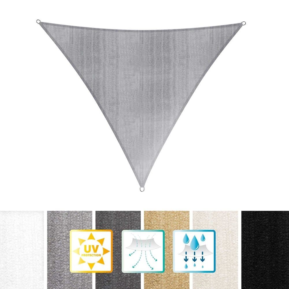 Lumaland Sonnensegel Dreieckig Grau 3x3x3m HDPE UV-Schutz - Bild 2