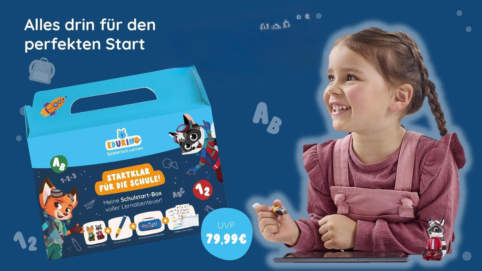 Edurino Lernspielzeug Schulstarterbundle Mika Robin Stift Sammelmäppchen - Bild 2