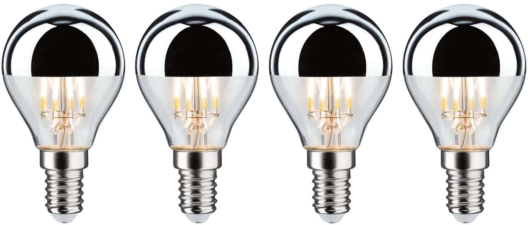 Paulmann LED-Leuchtmittel 4er Pack 4,8 W Tropfen Kopfspiegel Silber E14 2700K - Bild 2
