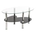 JEOBEST Couchtisch Glastisch Transparent 2 Ebenen Oval Modern Design Bild 2