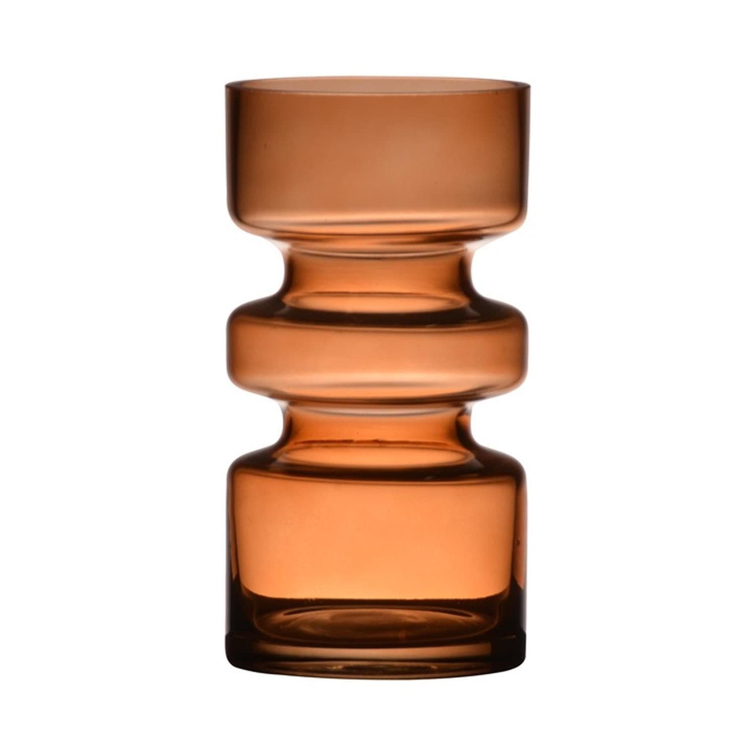 INNA-Glas Dekovase TAMLIN Orange-Braun-Klar Glas Vase