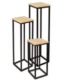 holz4home® Blumenständer 3er Set MDF Sonoma Eiche Metallgestell Schwarz Bild 2