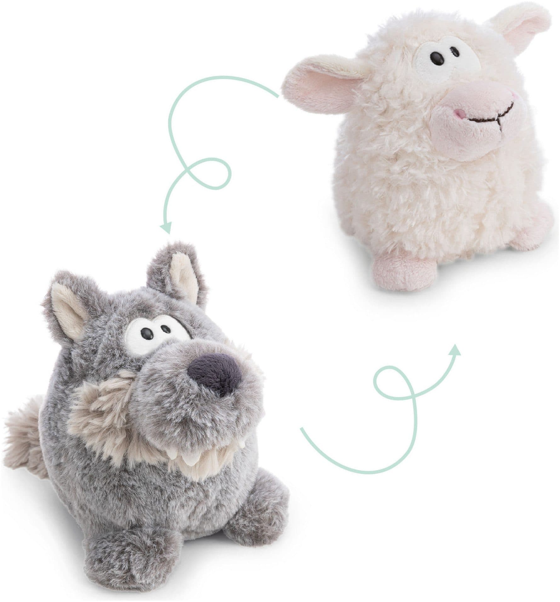 Nici Kuscheltier Wolf mit Wendefunktion 15cm 2in1 Wendeplüschtier - Bild 2