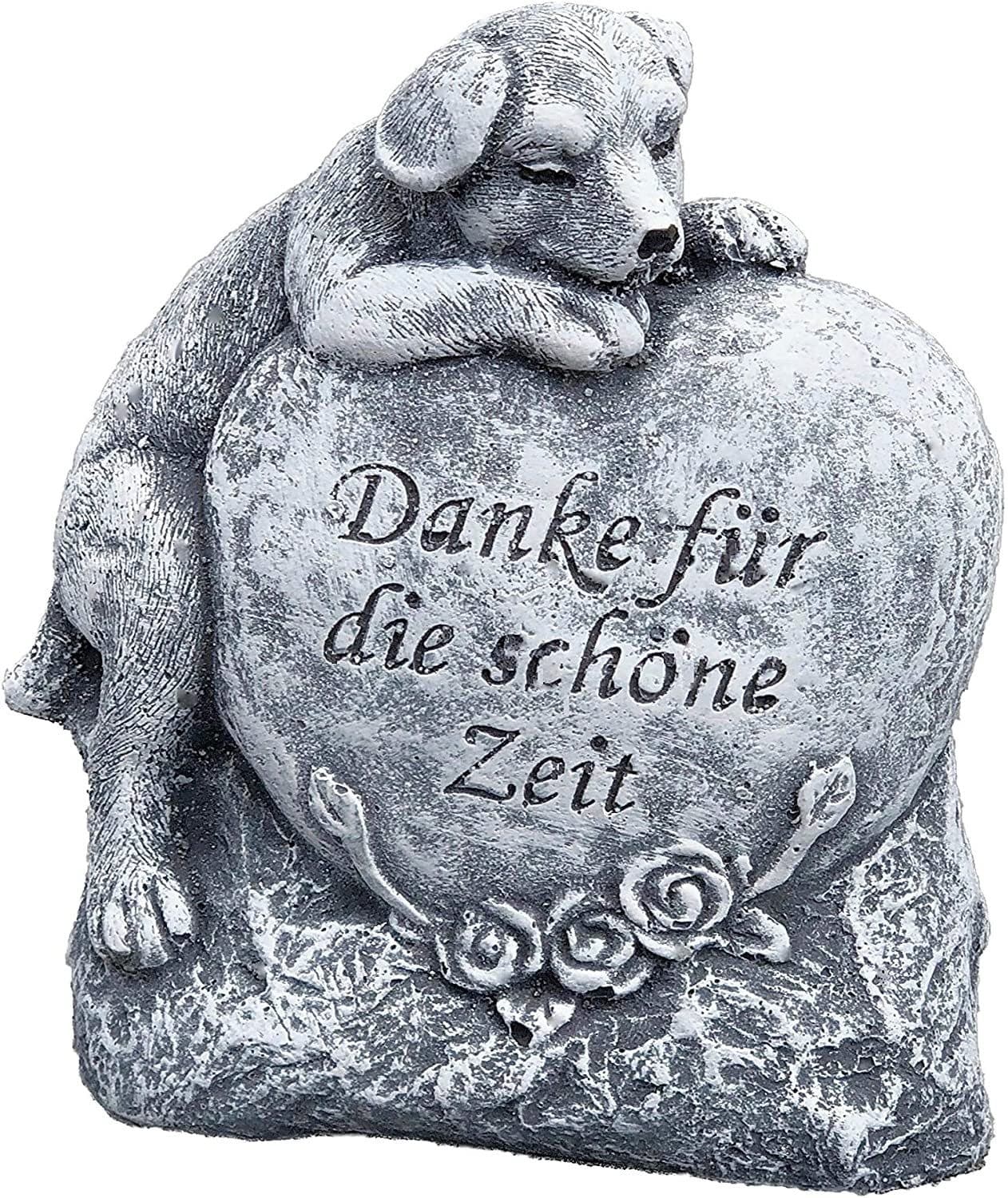 Stone and Style Frostfeste Steinfigur Hund "Danke für die schöne Zeit" Grau - Bild 2